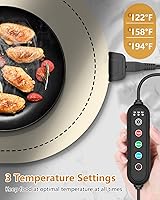 Vista 4 de Warming Mat for Food with Adjustable Temperature Timer,10S Fast Heating Silicone Food Warmers for Parties Buffet and Home Daily,Food Warming Mat