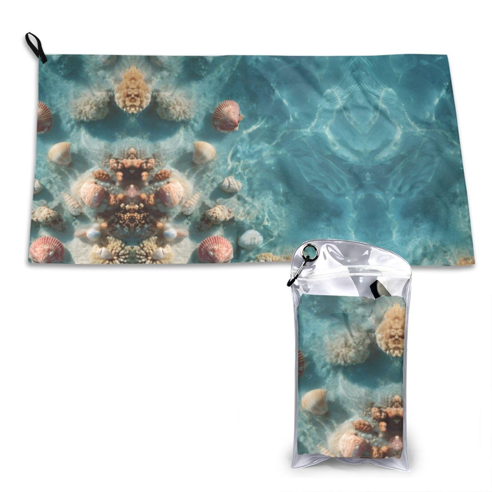 Wxwjshmgc White Shells And Corals Print Cooling Towel, Gym Towel,Cooling Towels For Neck, Soft Breathable Travel Cool Towel,Sports Towels For Gym,Camping