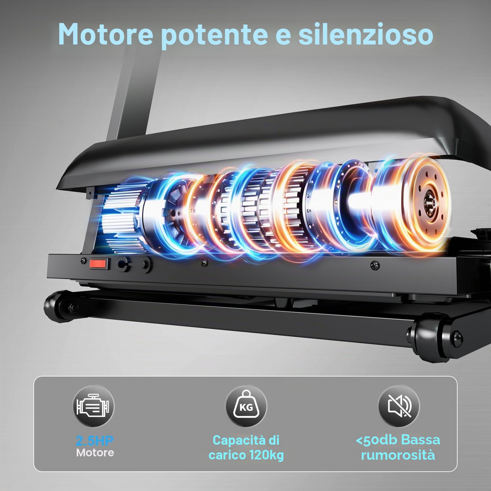 Tapis roulant, tapis roulant salvaspazio, pieghevole 4 in 1 - Inclinazione regolabile elettricamente al 12% - 1-8KM/H - Display LED/pannello di controllo - Pedane e maniglie rimovibili.