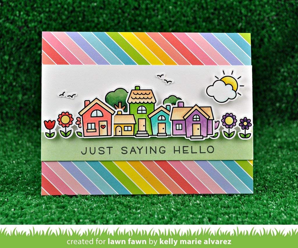 Craft 366827 - Set Di 6 Fustelle In Acciaio Per Timbri Clear Happy Village - 2