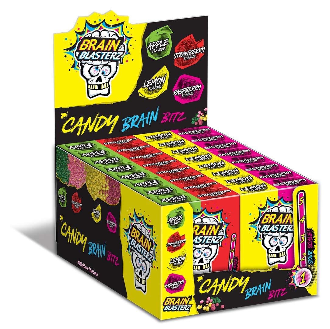 Bon Bon Buddies Brain Blasterz Super Sour Brain Bitz 45 g (Pack of 16)
