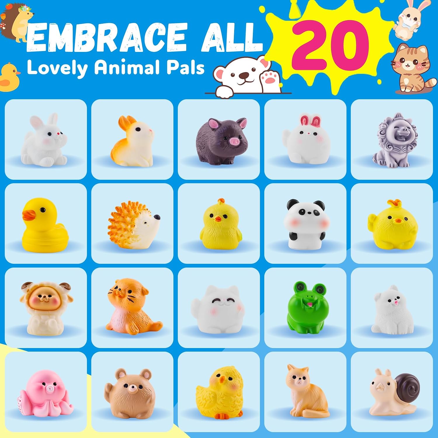 Bath Bombs for Kids with Toys Inside, 20 Pcs Kids Bath Bombs with Animal Toys Inside, Skin-Friendly, Non Toxic, Handmade Organic Natural Moisturizing Bubble Bath, Ideal Gifts for Girls Boys