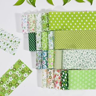 40 Pcs 2.56in x 19.6in Vintage Green Floral Jelly Roll, 100% Cotton Precut Quilting Fabric Strips & Bundles for Easter Sewing DIY Crafts & Cottage Core
