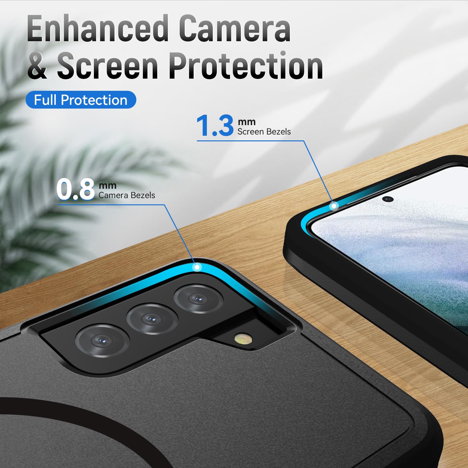 for Samsung Galaxy S21 FE 5G Case,[Compatible with Magsafe] [Military Grade Drop Tested] Shockproof Magnetic Tough Rugged Protective Phone Case -6.4 inch (Black)