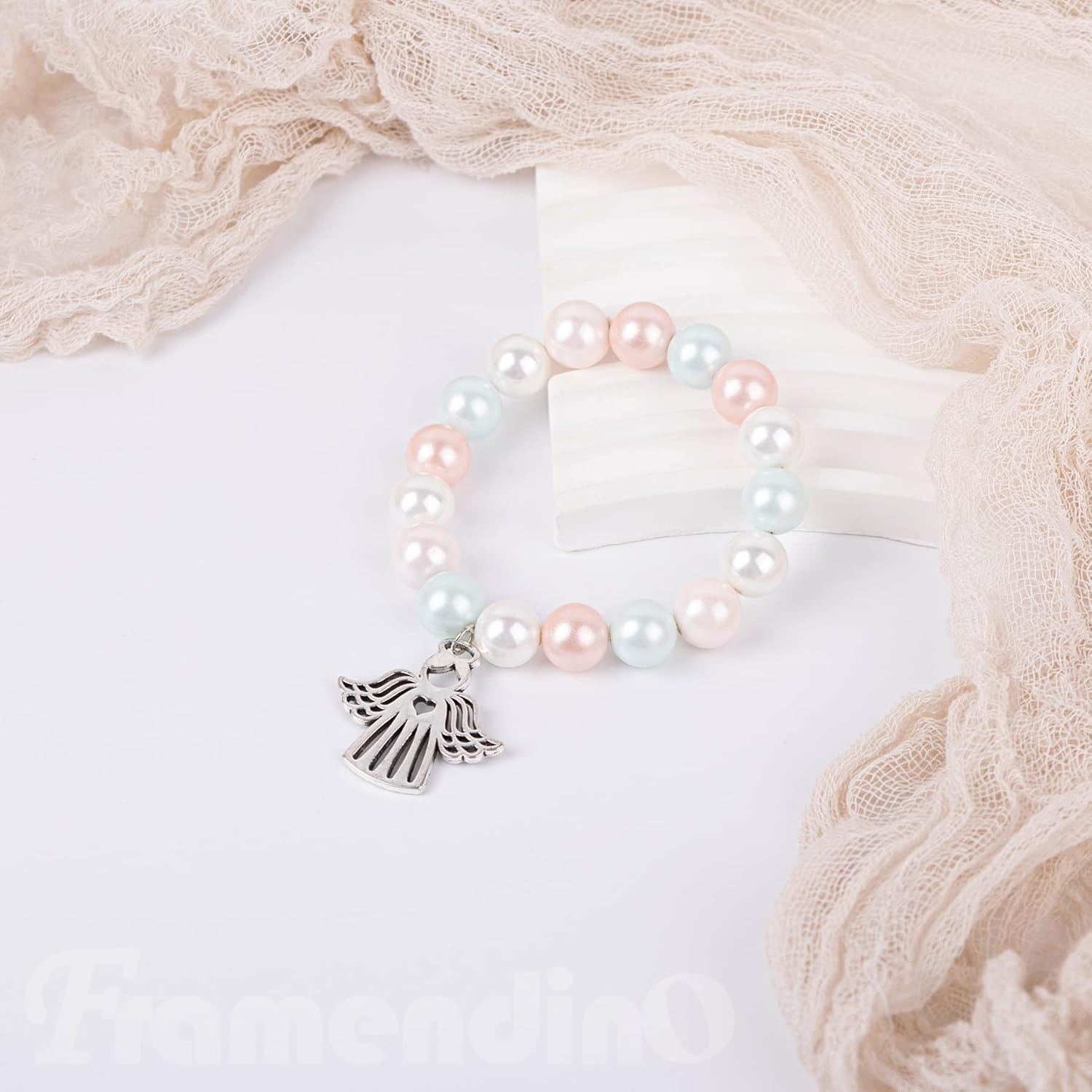 Framendino, 50 Pieces Silver Angel Charms Pendants of Love Flying Wing for Necklace Jewelry Making Crafts - Image 2