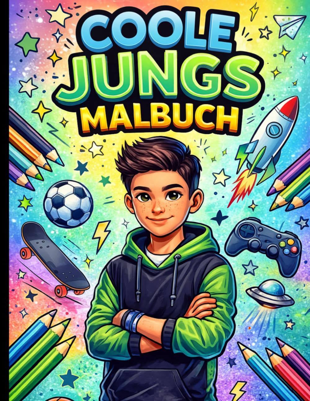 Das große Malbuch für coole Jungs ab 8 Jahren – fördert Kreativität, Konzentration & Selbstvertrauen mit 50 abwechslungsreichen Ausmalbildern und positiven Affirmationen