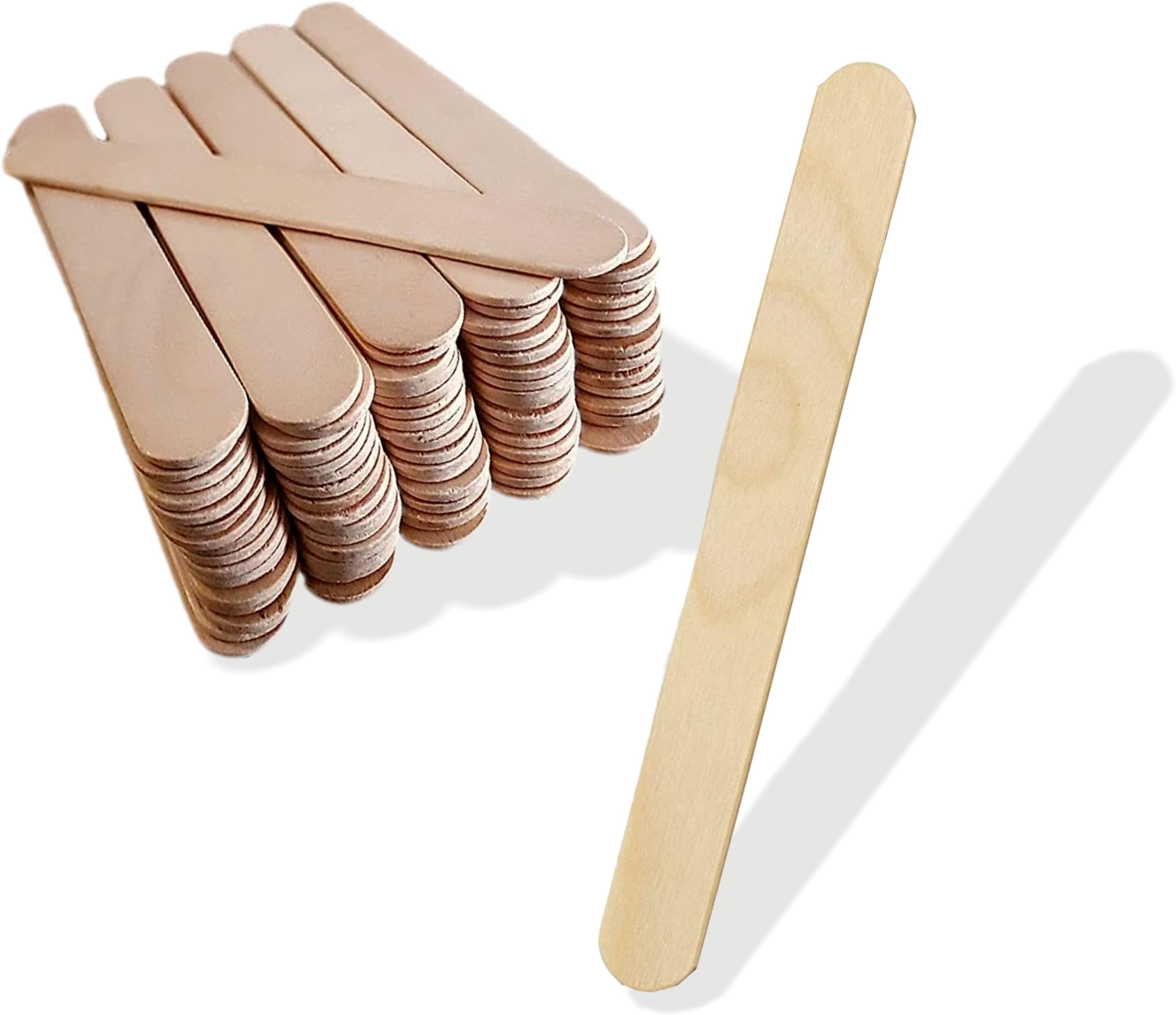 OTICA Non-Sterile Standard Wooden Tongue Depressor/Natural Wood wax applicator sticks Wooden Waxing Spatula (100 Piece)