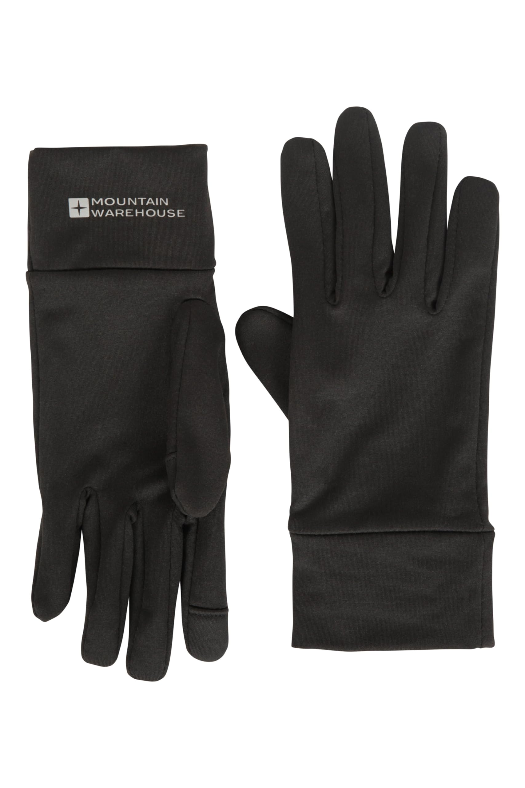 Mountain Warehouse Women's Black Touch Screen Liner Gloves - Quick Drying Mitts - Best For Autumn Winter, Walking, Outdoors, Daily Use & Cycling M