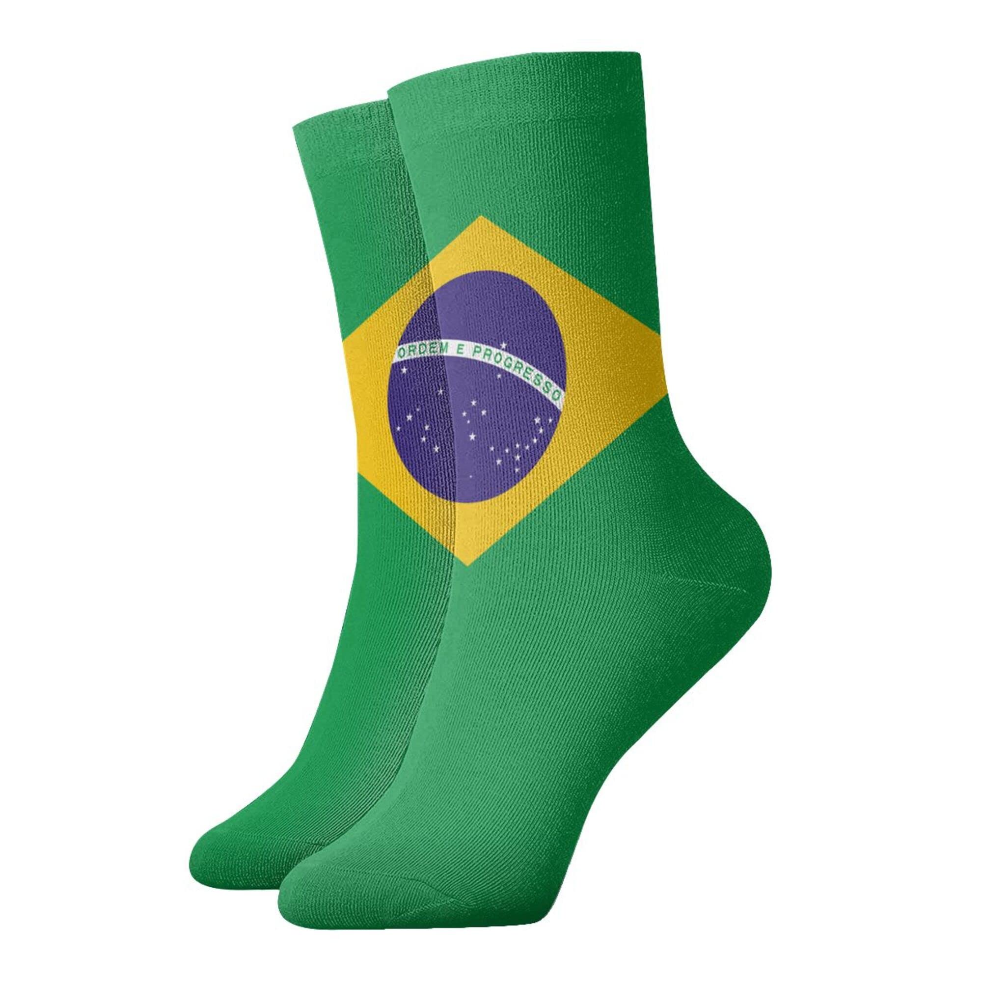 Sevebj Unisex Brazil Flag Flag Of Barbados Casual Crew Socks Novelty Athletic Socks Men's Dress Socks Patterned Sock