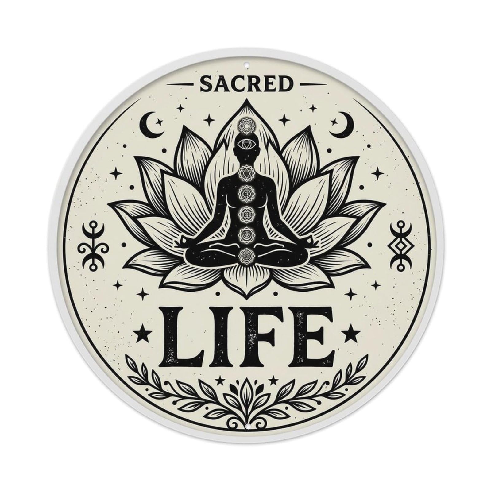Zen Flower Meditation Den Spiritual Life Metal Tin Sign