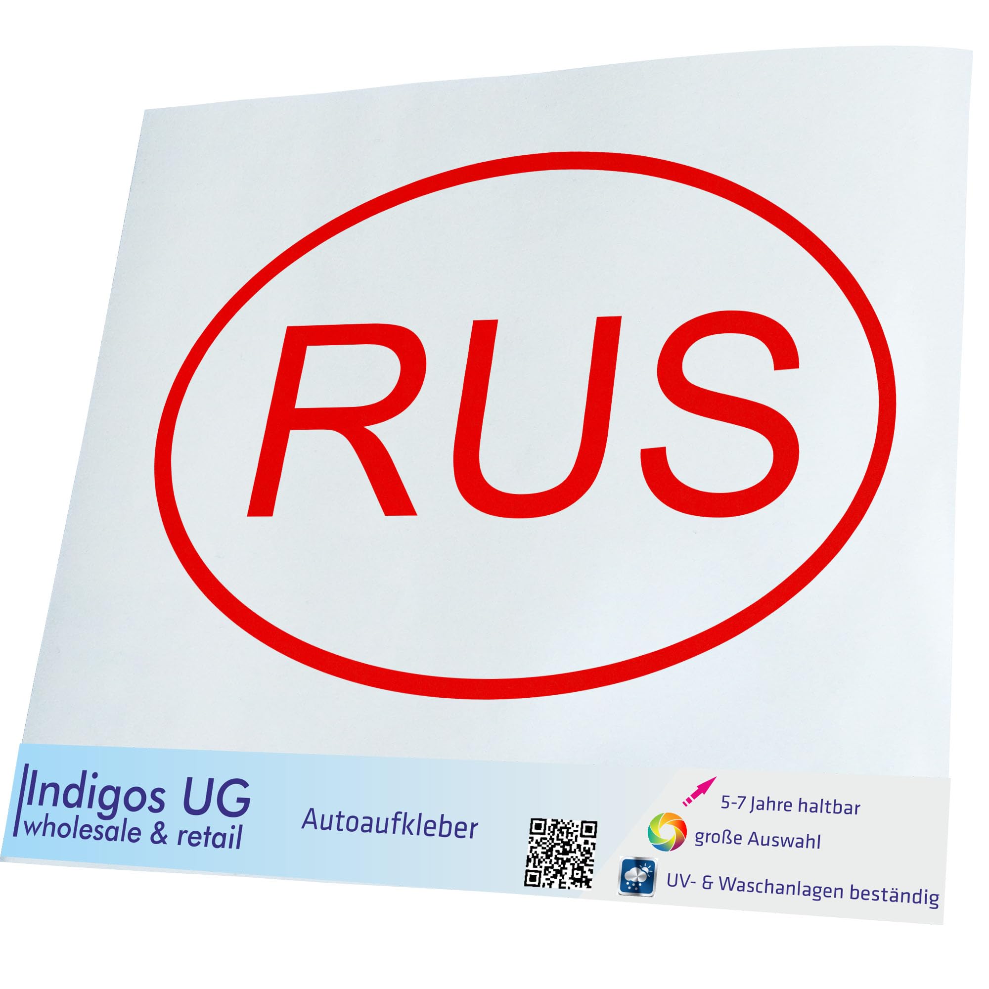 Pegatina Para Parachoques INDIGOS UG, República Checa CZ, 110x80 Mm, Vinilo Oracal 651, Resistente A La Intemperie Y UV, Color Rojo