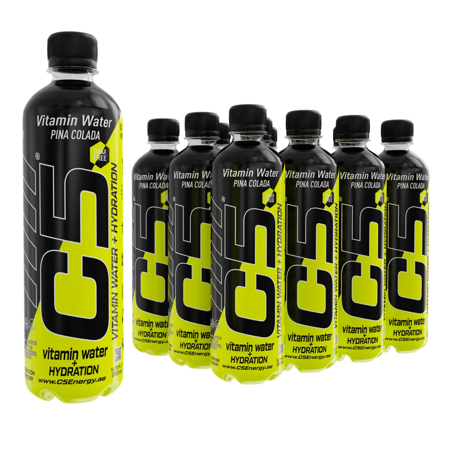 C5 VITAMIN WATER + HYDRATION Pina Colada Electrolytes & Vitamin Water- Zero Sugar, 20 Calorie BCAA for Recovery -VIT B, VIT C & E ANTIOXIDANT, VIT D3 for IMMUNITY Drink Pack of 12