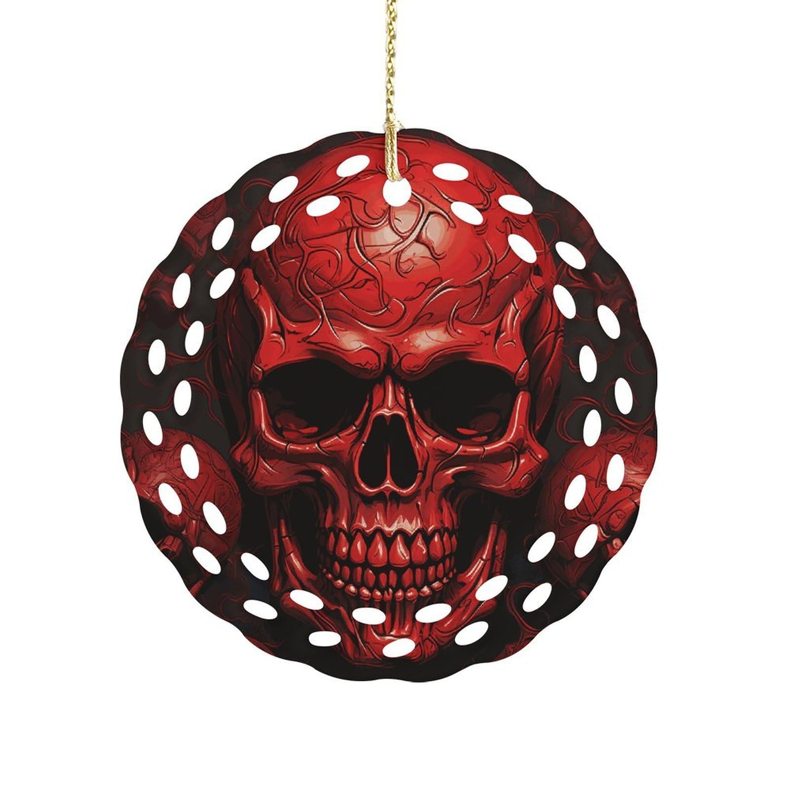 Khauerbc Women's Style Red Skulls Hanging Decorations-3.2 In .Round Ornament For Decorating Shopping Malls, Shops, Homes.holiday Keepsake For Grandma Mothers Birthday.