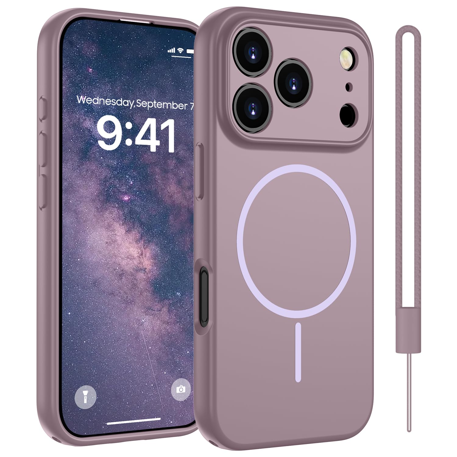 Coque iPhone 17 Pro compatible MagSafe antichoc beige avec protection caméra - 8