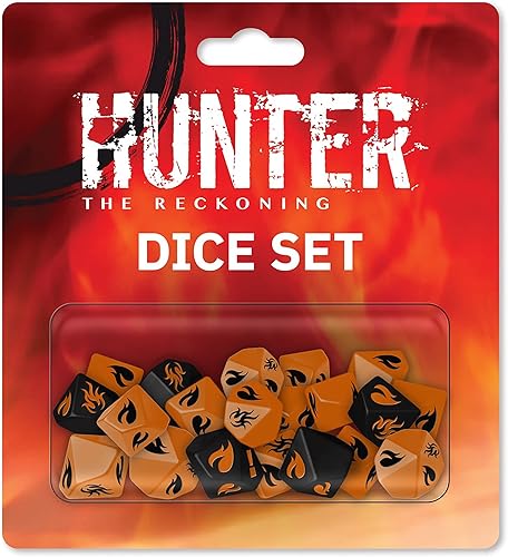Renegade Game Studios Hunter: The Reckoning 5th Edition Juego de rol - Juego de dados - Accesorio para el juego de rol de recuento naranja