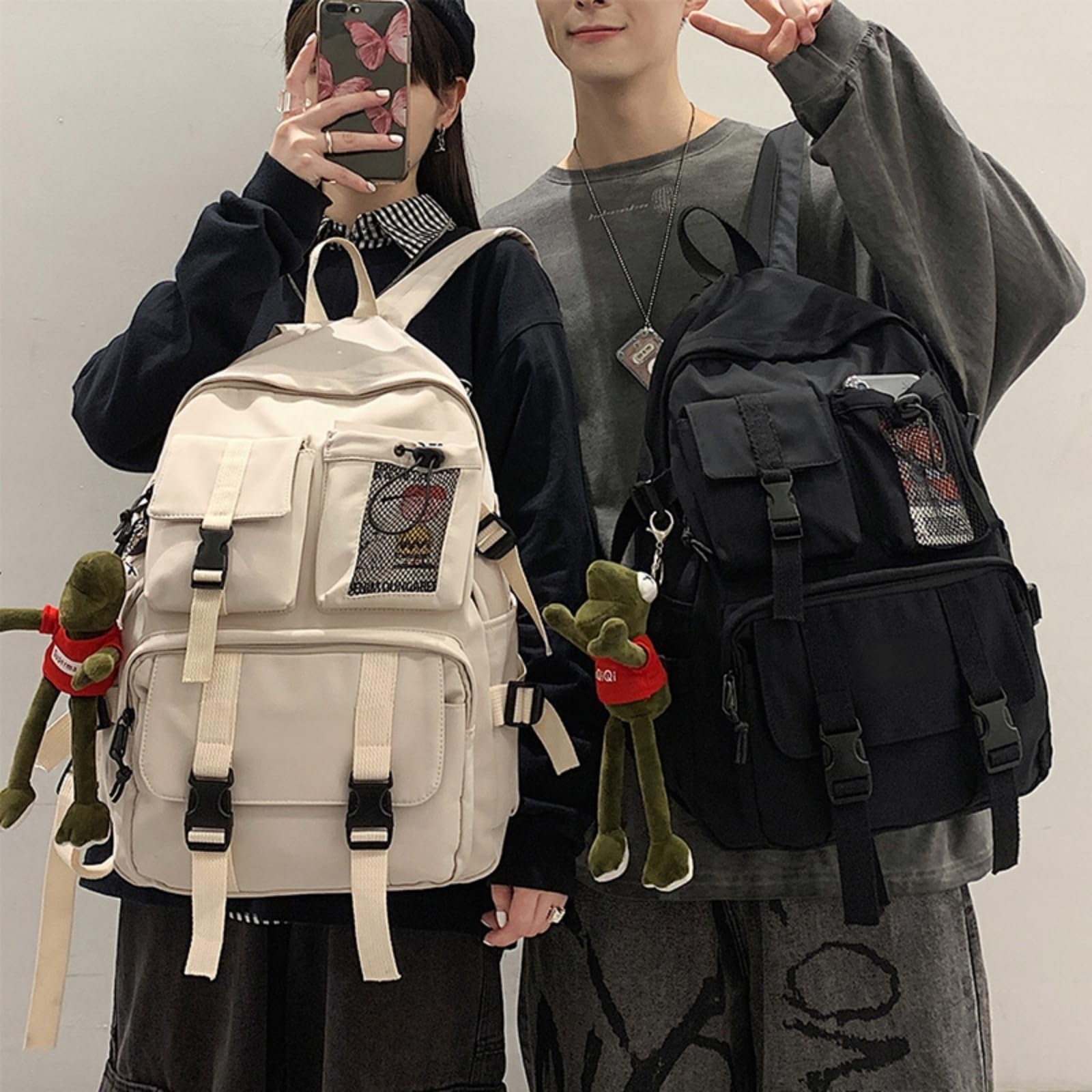 Zaino Multi Tasca Fibbia Zaino, Borsa Scolastica Leggera per Laptop Gli Studenti Universitari Uomini Donne Viaggio Giornaliero-Black
