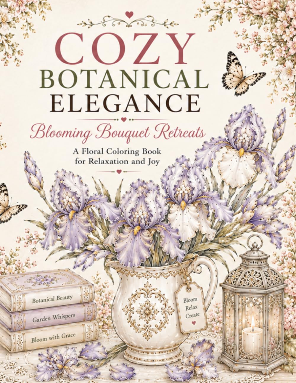 COZY BOTANICAL ELEGANCE: Blooming Bouquet Retreats: A Cozy Botanical Coloring Book for Relaxation and Stress Relief