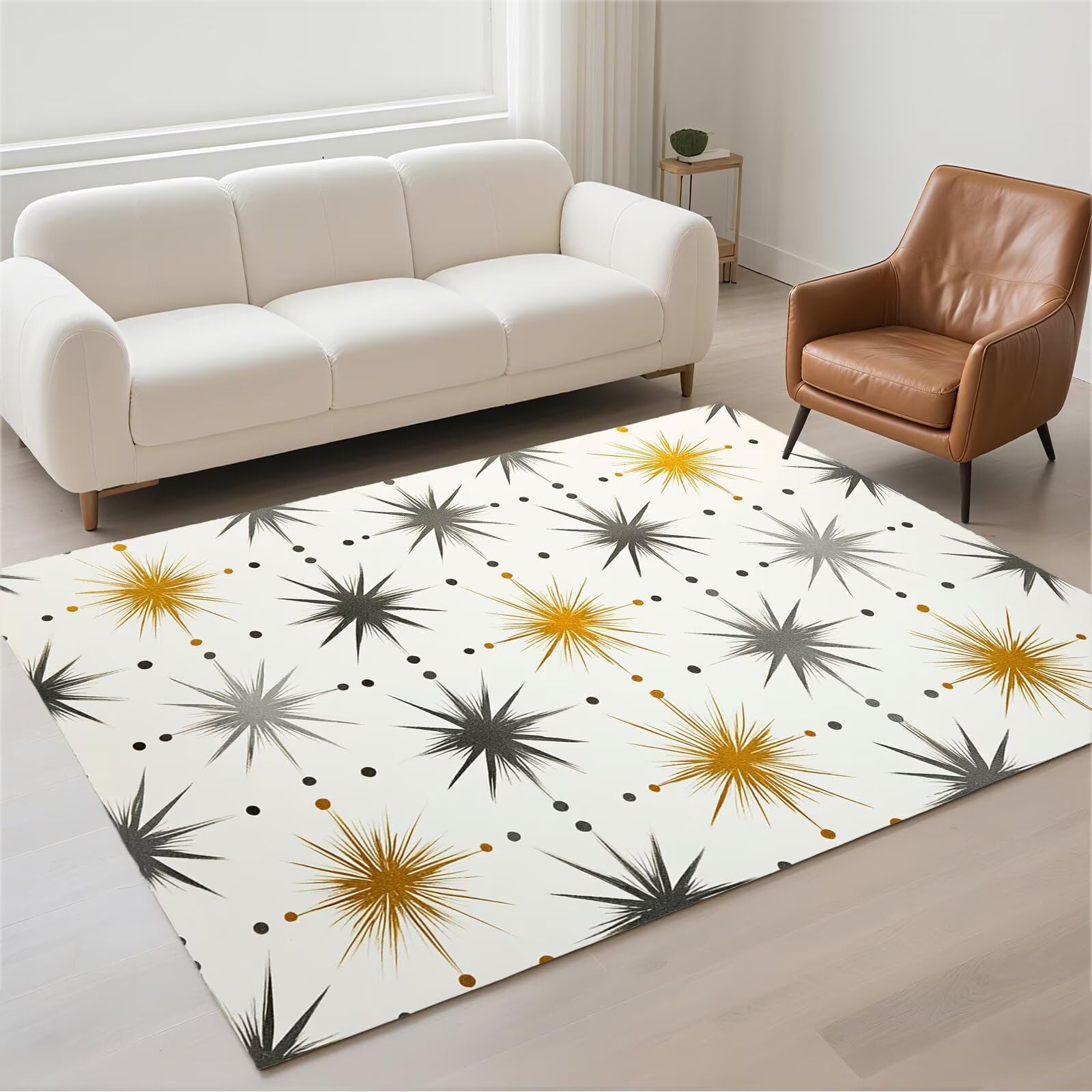 Tapis salon imperméable grand format 100x200cm lavable en machine pour une chambre moderne