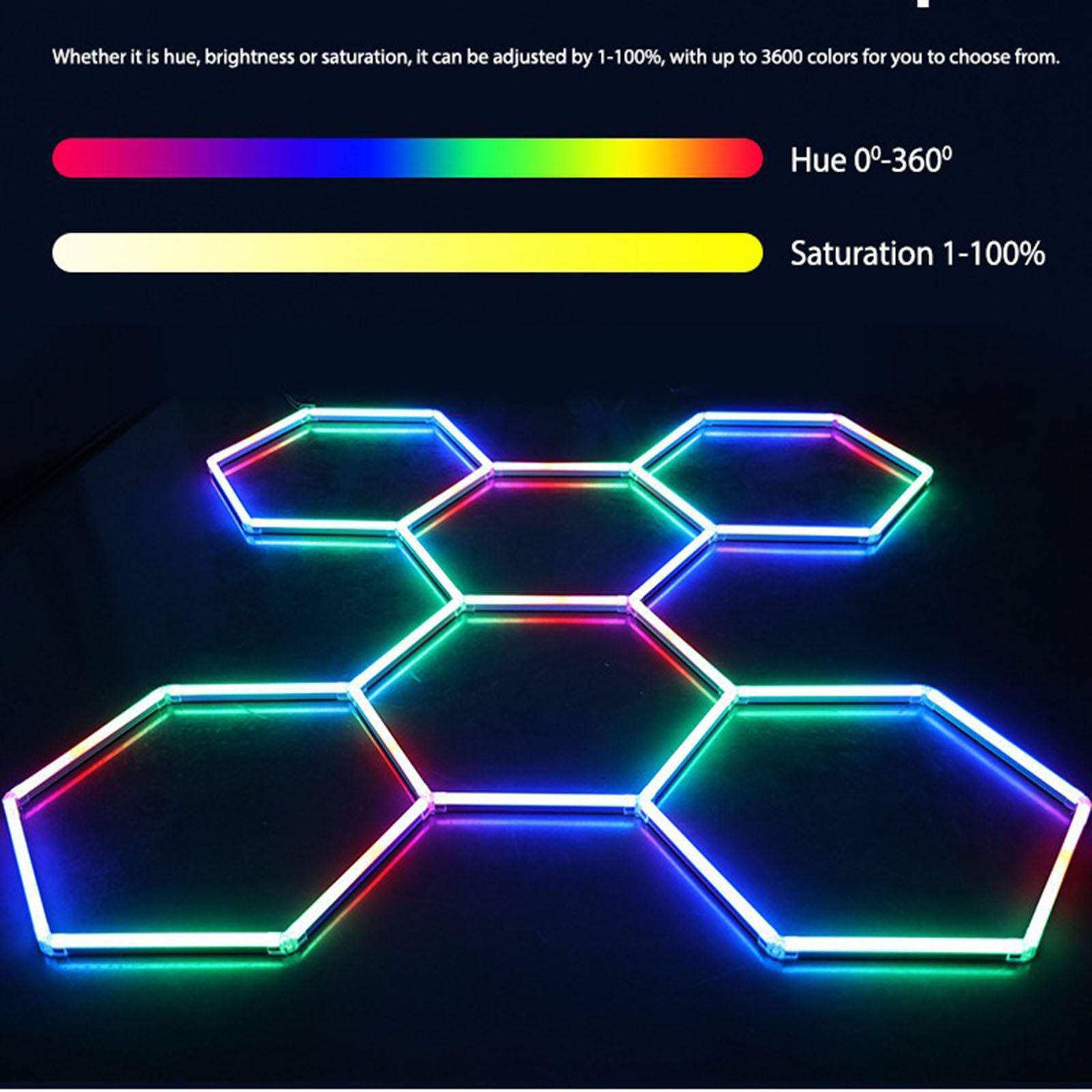 Oświetlenie stacji kosmetycznej RGB Wash LED do auto detailingu Lampa sufitowa Hexagon Honeycomb do samochodu do garażu Hexagon