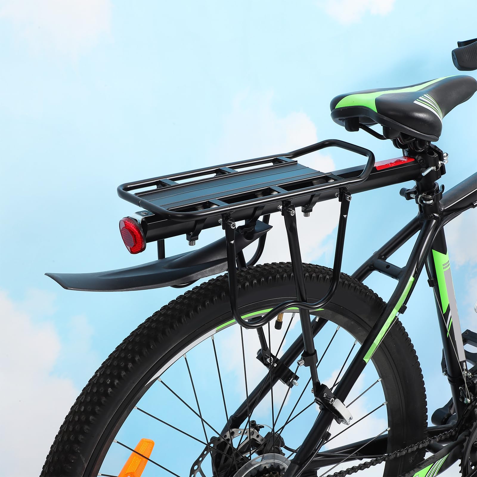 HANABASS 1set Bike Cargo Rack Lightweight Rear Rack with Quick Release Flexible Mounting Mudguard for Mountain Bikes Enhanced Visibility Heavy Load Capacity