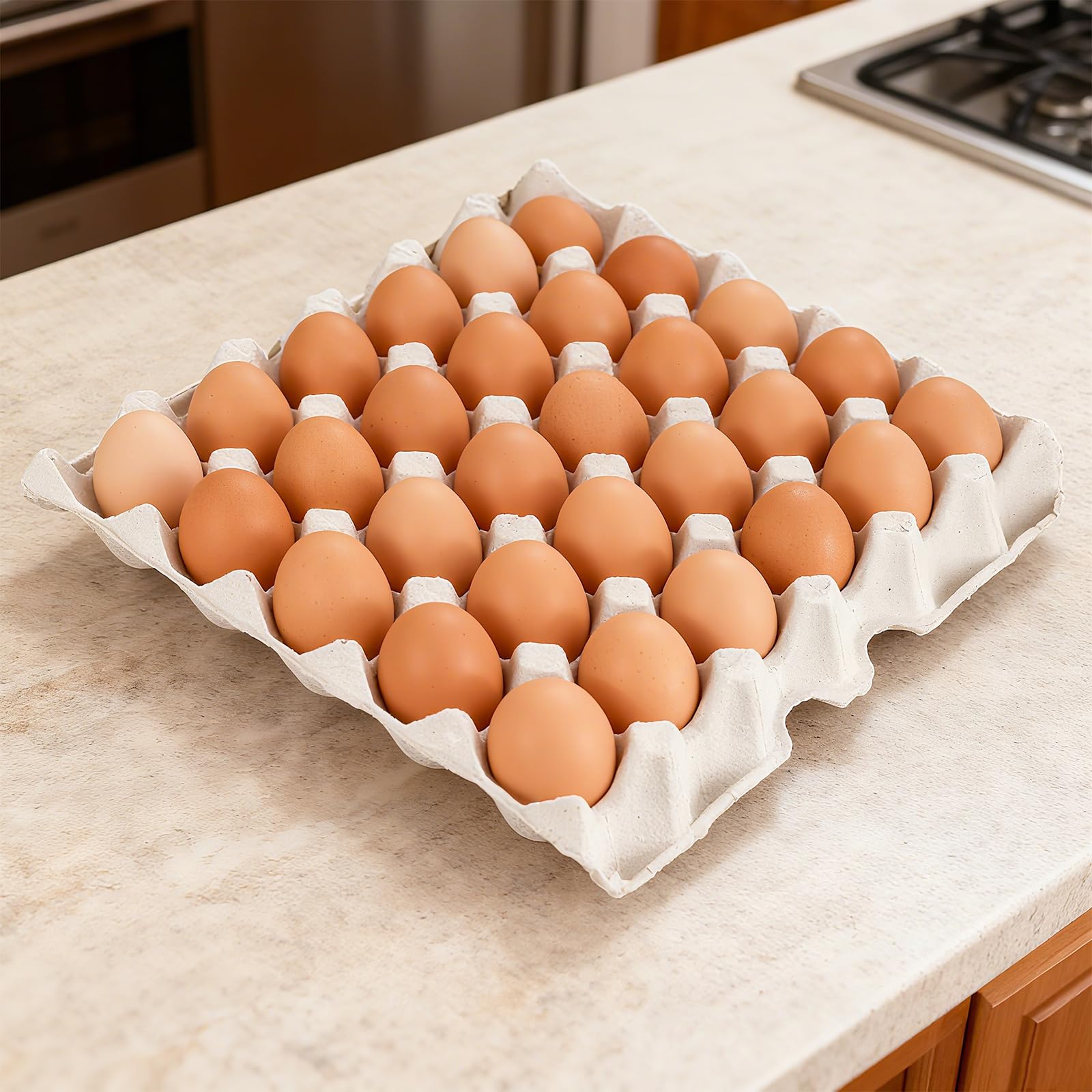 20 pezzi da 30 x 30 cm, colore bianco, cartone da 30 pezzi, per uova di gallina