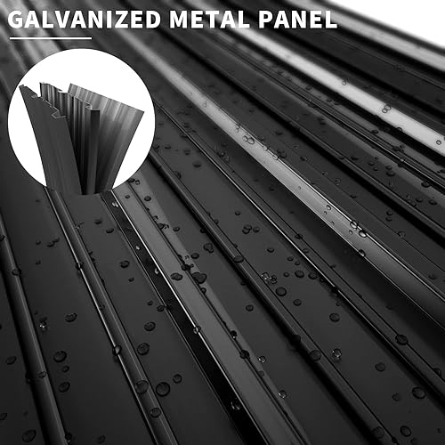 Miniatura 6 de UDPATIO Cobertizo de almacenamiento para exteriores de 5 x 3 pies, cobertizo de jardín de metal para bicicleta, cubo de basura, herramienta,