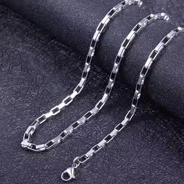 Image of THE MEN THING Chain for Men, Luxury Pure Titanium Steel Chain | Silver Stainless Steel Chain | Necklace Jewellery for Men & Boys