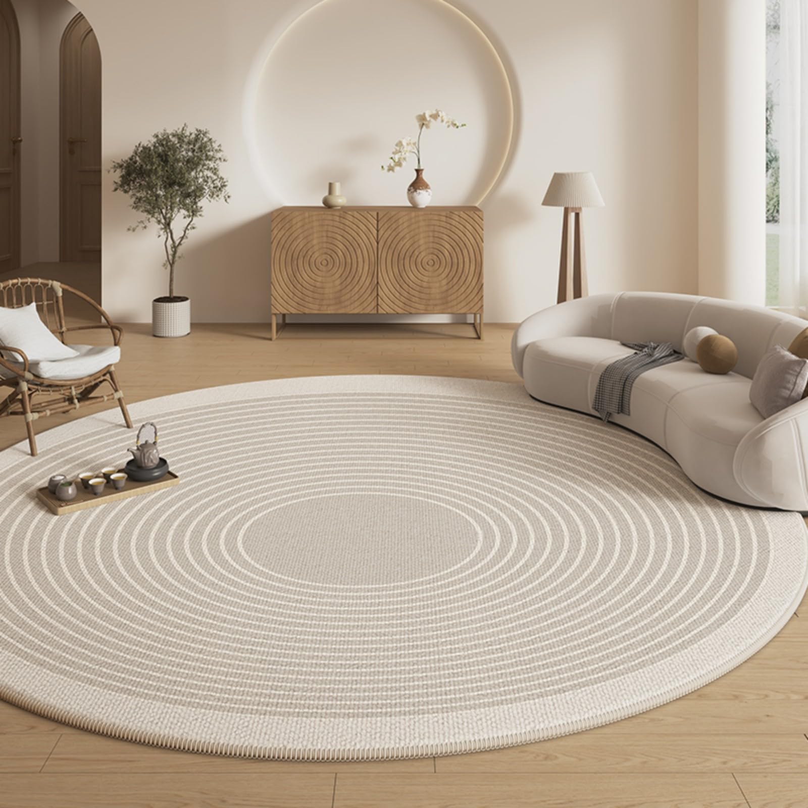 Tapis rond antidérapant résistant et lavable, idéal pour sécuriser le vestiaire