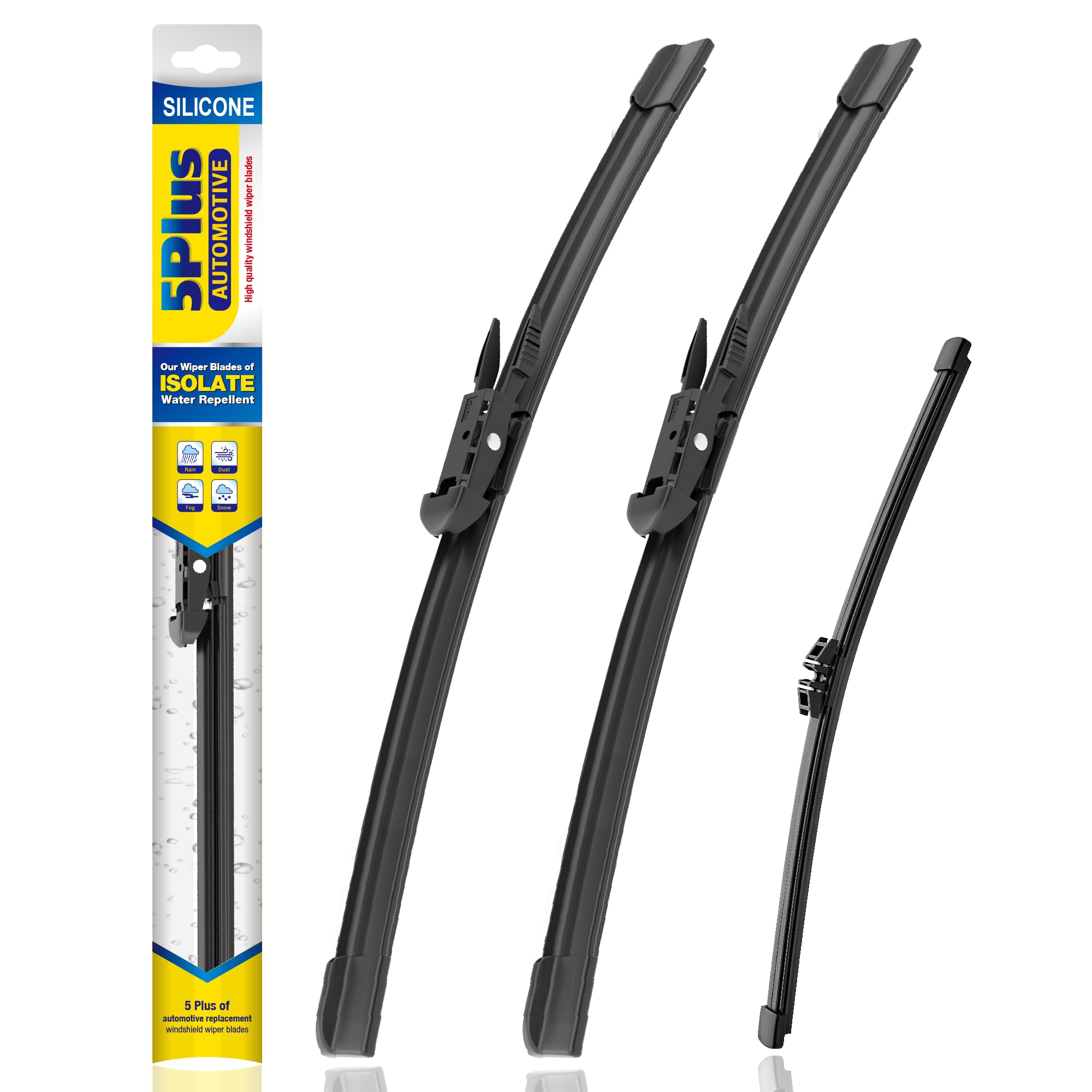 5 PLUS® Silicone Windshield Wipers Replacement for 2013 2014 2015 2016 2017 2018 2019 Ford Escape Wiper Blades(Set of 3),Automotive Replacement Windshield Wiper Blades For My Car-28"/28"/11"