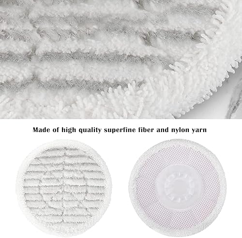 Miniatura 8 de VideoPUP Almohadillas de microfibra de repuesto para trapeador de vapor, 4 unidades, color blanco, reutilizables, lavables, compatibles con