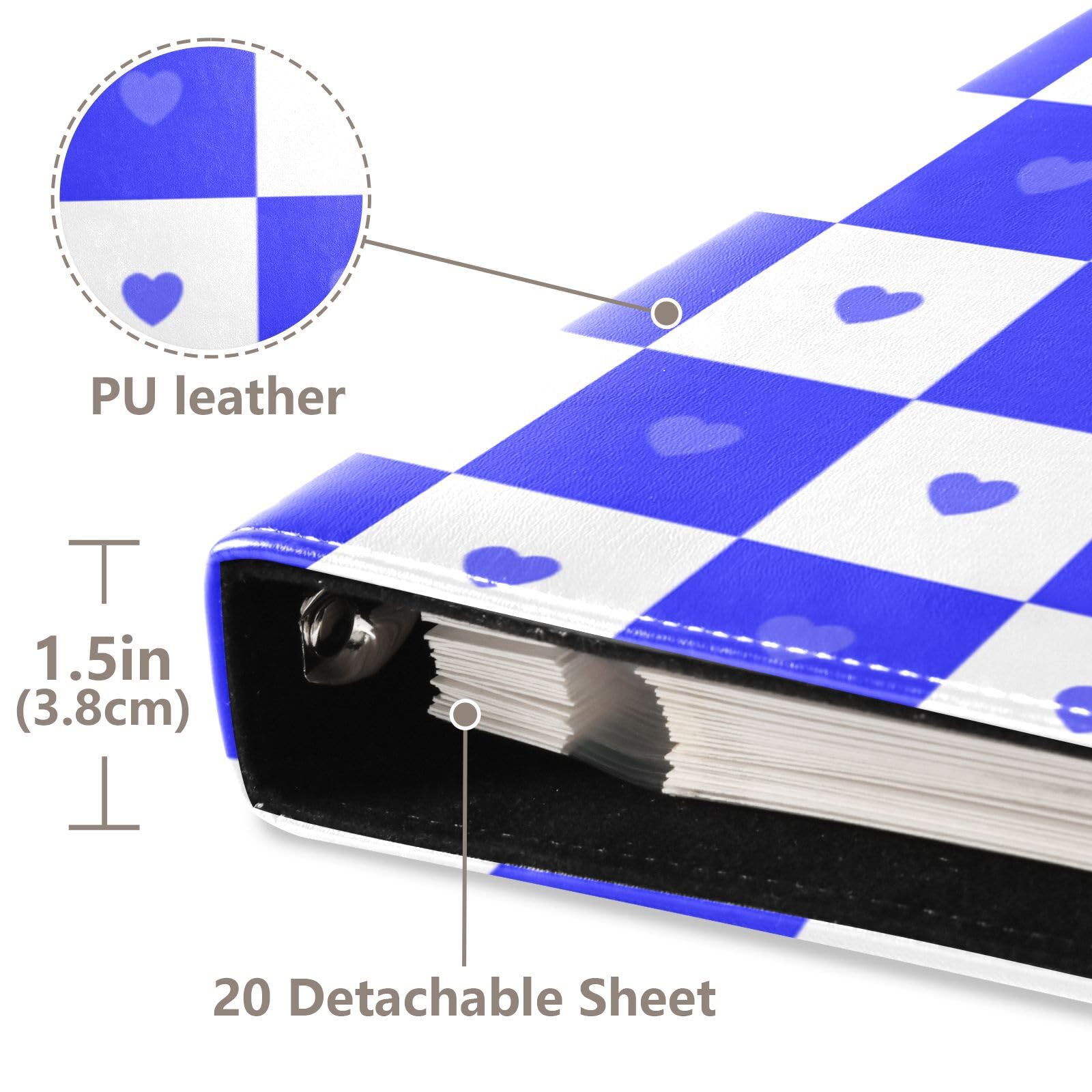Buffalo Plaid Check White Blue Heart spersonalizowane albumy fotograficzne książka samoprzylepne strony spersonalizowane albumy fotograficzne albumy rodzinne do zdjęć 2 szt. 4 x 15 cm zdjęcia