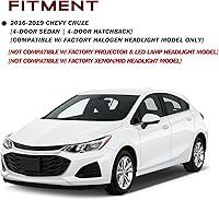 Vista 7 de JSBOYAT Compatible con Chevy Cruze 2016-2019 Ensamble de Faros Delanteros de Reemplazo Halógeno Sin Proyector Faro Delantero de Fábrica Estilo OE