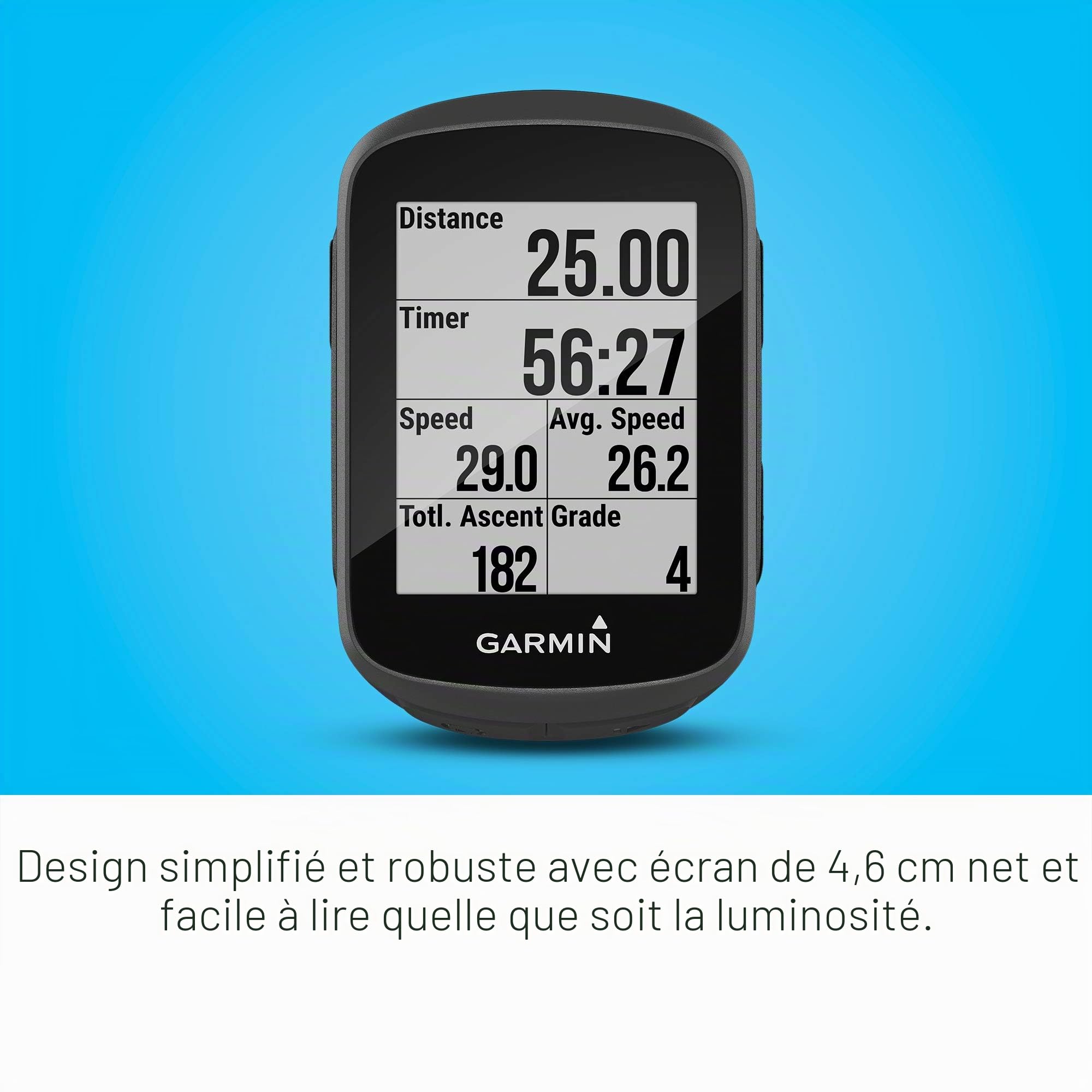 Garmin Edge® 130 Plus, Ordinateur GPS de vélo/vélo, Exercices de Structure de téléchargement, Guide de Rythme ClimbPro et Plus (010-02385-00), Noir