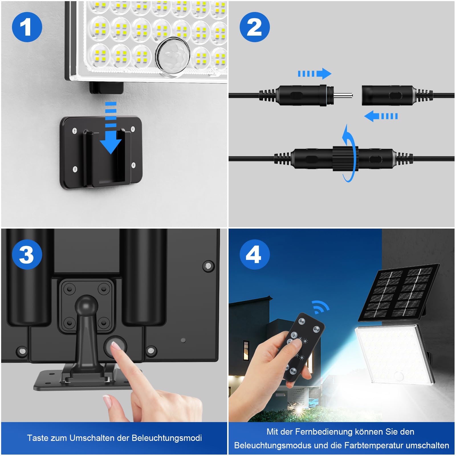 Realky Lámparas solares para exteriores con detector de movimiento - 2 unidades