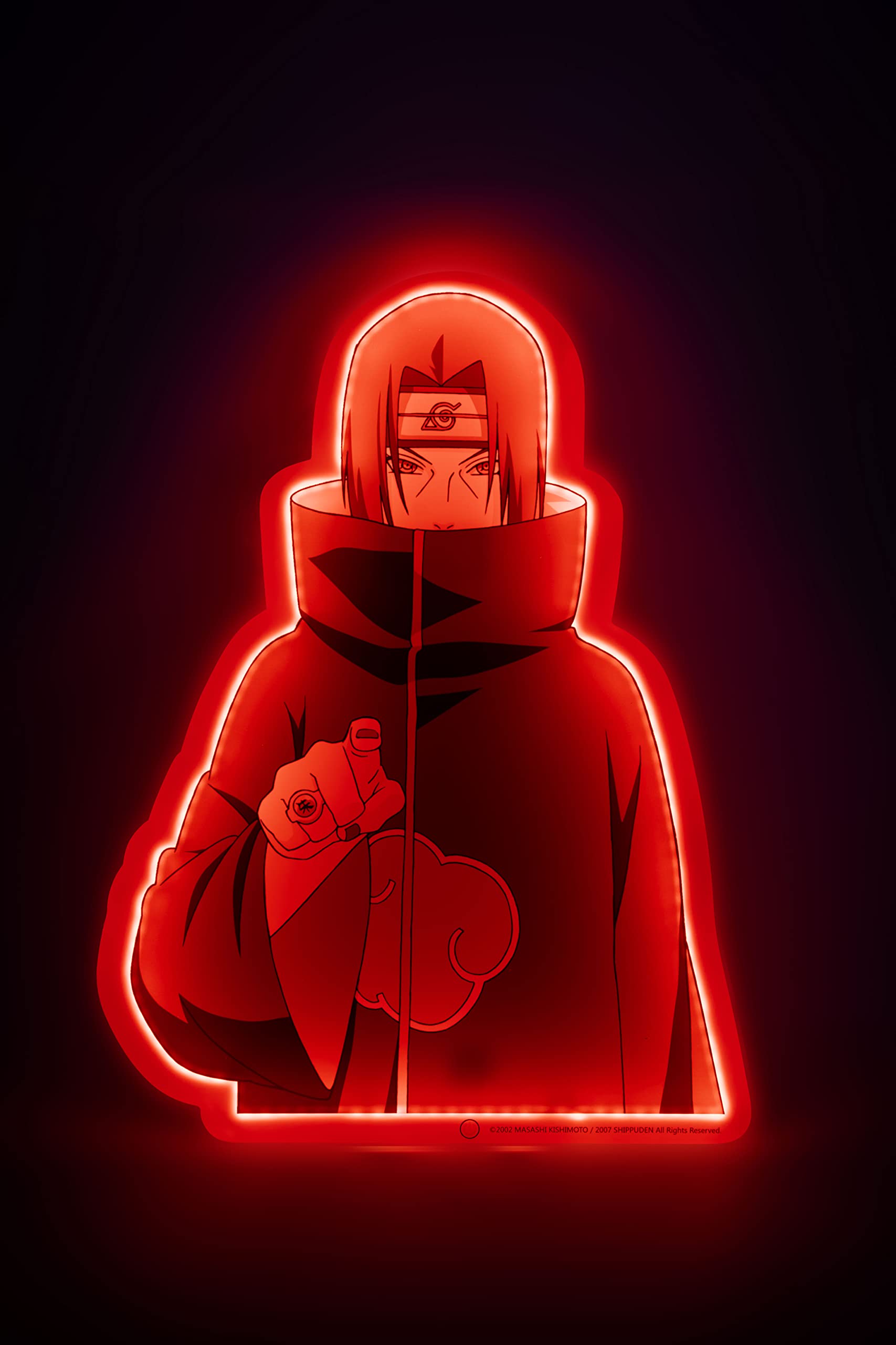 TEKNOFUN - Licencia Naruto Shippuden - Itachi Uchiha LED Wall Neon 40 cm - Luz Decorativa - Cable USB (Incluido) - Se Entrega con 2 Soportes - A Partir de 14 años - 811600