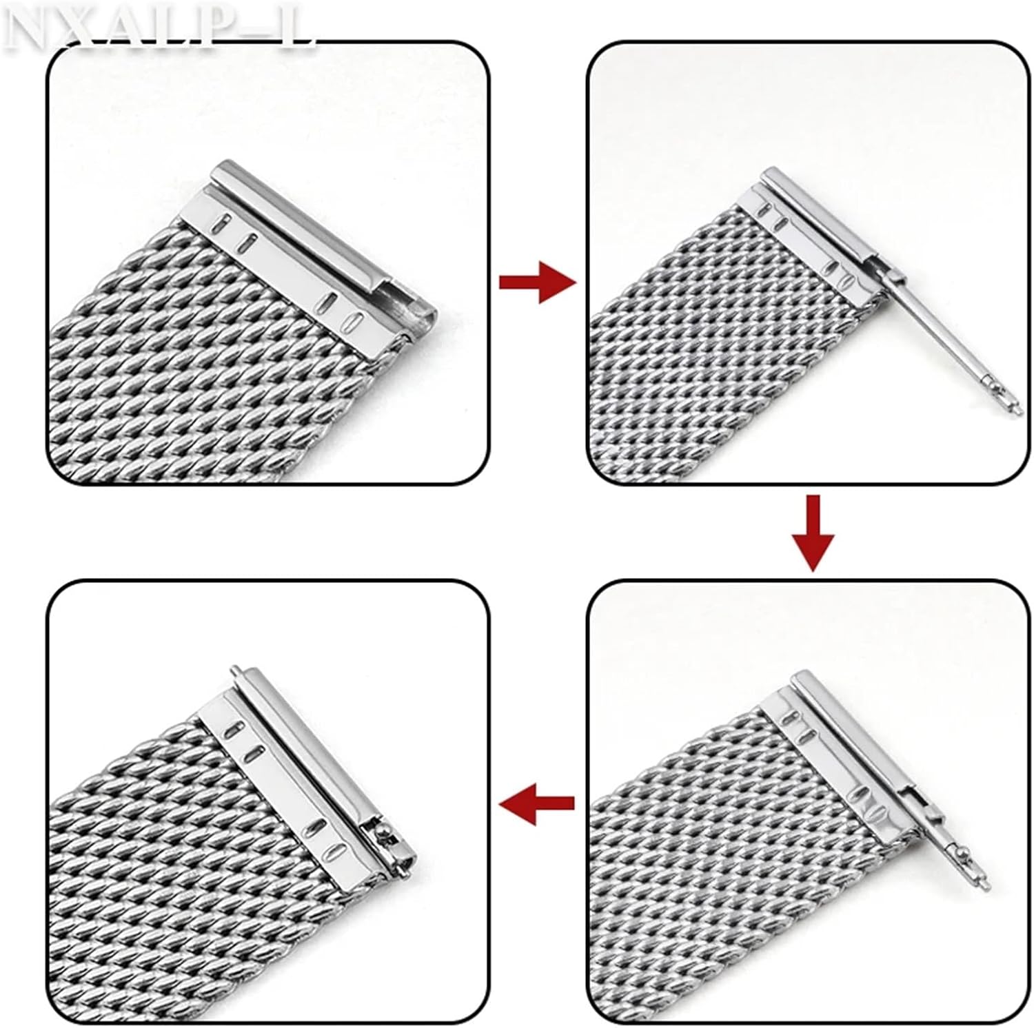 KLVN 1.0 Milanese Mesh Loop Stainless Steel Watch Band Bracelet 18mm 20mm 22mm 24mm Bracelet 3mm Thickness Strap Watchbands