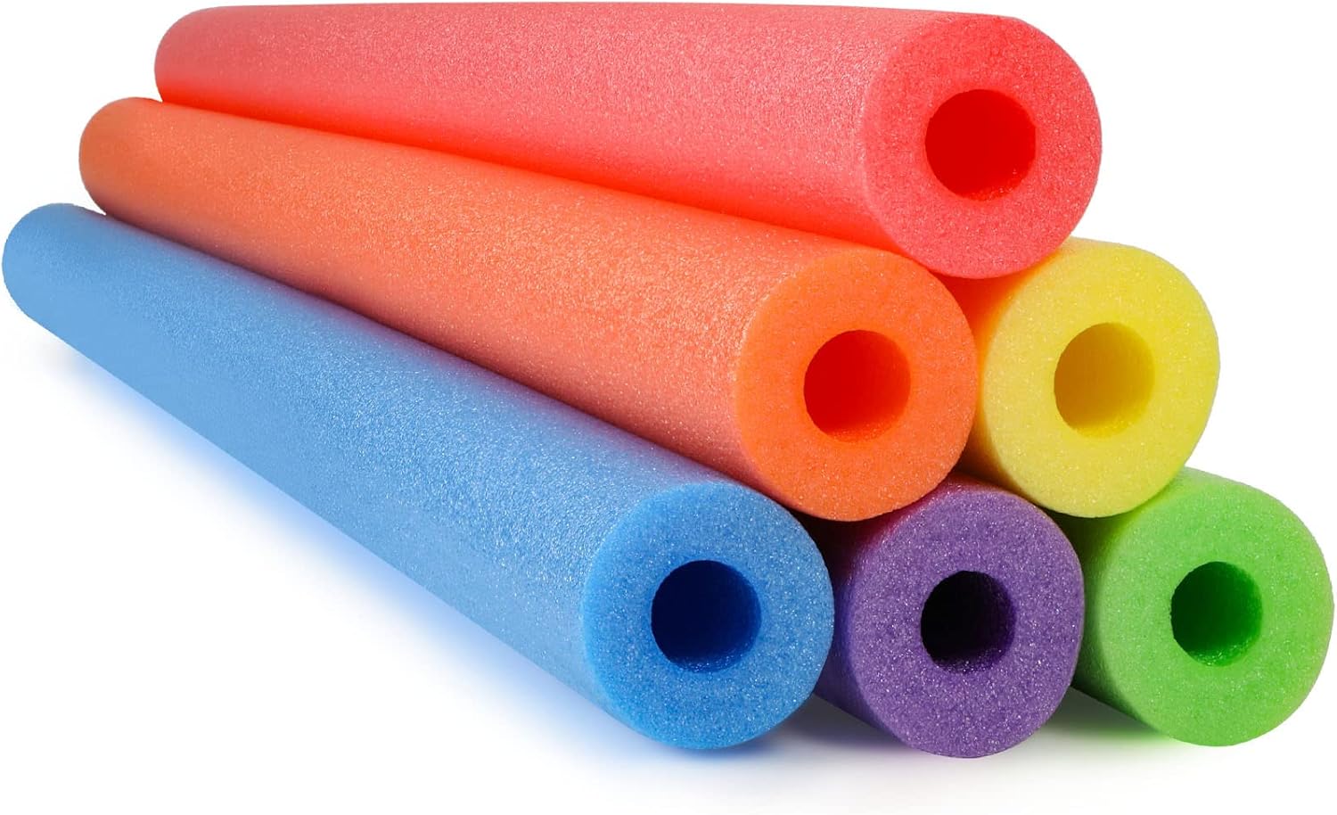 Hanaive 6 Pack Pool Noodles Swimming Floating Foam Tube 52 Inch Hollow Swim Noodles Bulk Floats Heavy Duty for Swimming Decoration Craft Projects Multi-Purpose Colorful