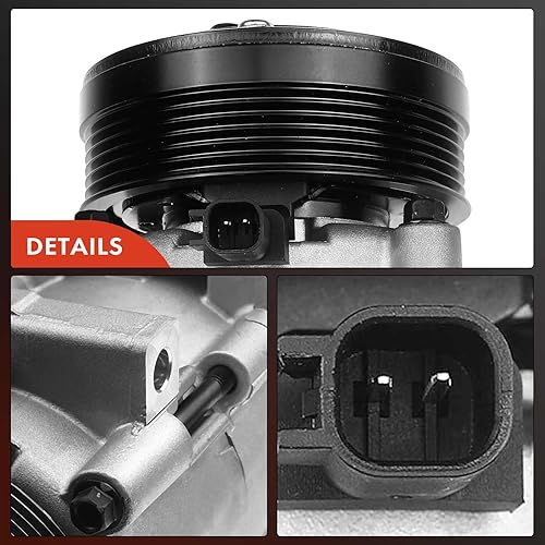 Miniatura 7 de A-Premium Compresor de CA con embrague compatible con Ford Mustang 4.0L 2007-2010, con compresor FS18, 6 ranuras