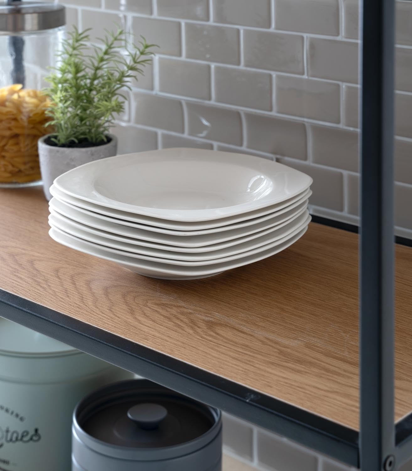 Suppenteller - 24 x 24 cm - Weiß - Bone China - eckig - 24er Set