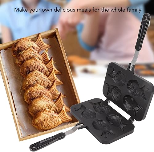 Miniatura 3 de Taiyaki - Molde para hacer pasteles con forma de pez, molde doble para hornear gofres, molde antiadherente de doble cara para postres caseros de