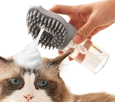 Cat Bath Brush - Pet Grooming Supplies with Soap Dispenser,Kitten Shedding