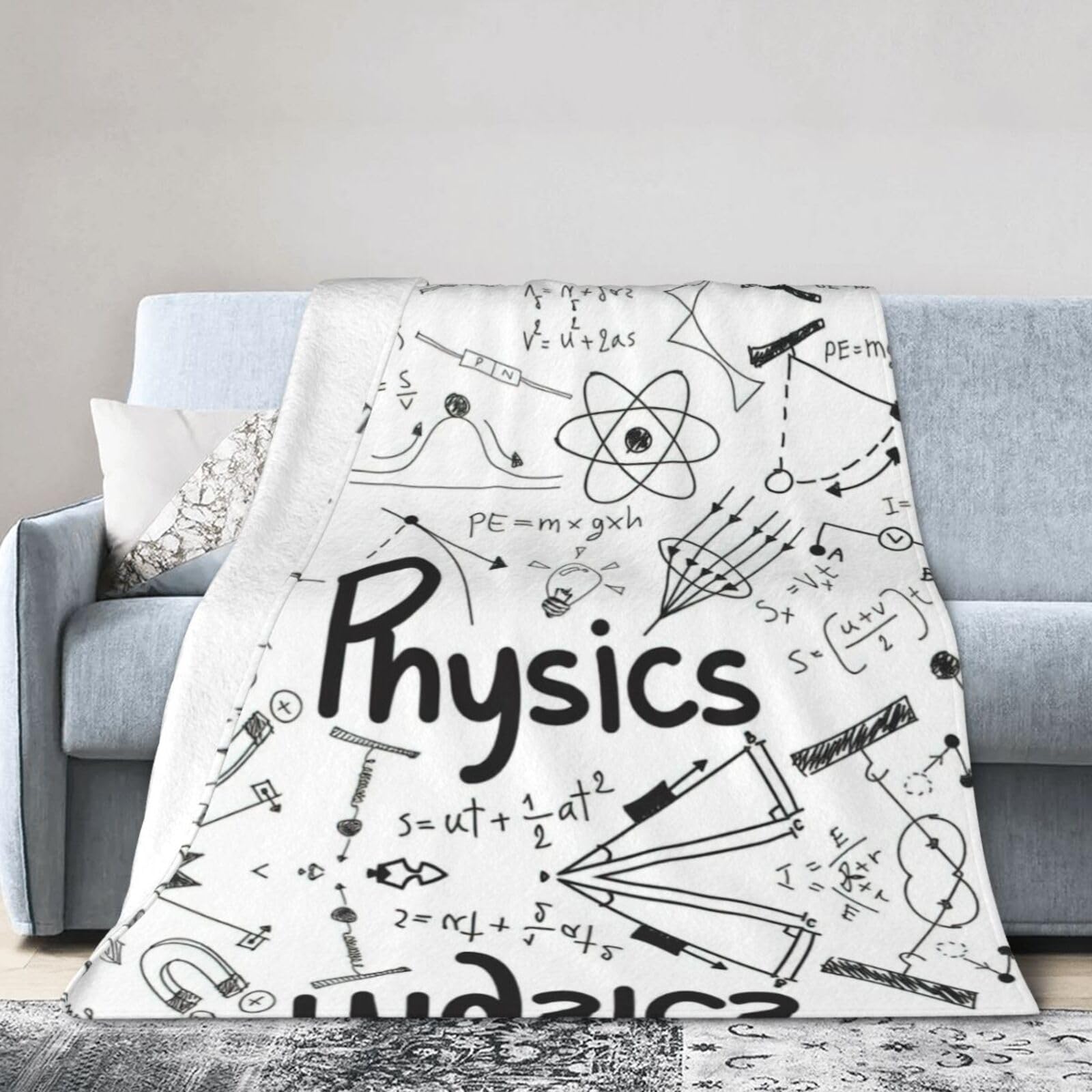 Uusnwaa Soft Cosy Fleece Warm Throw Physics Print Print Blanket