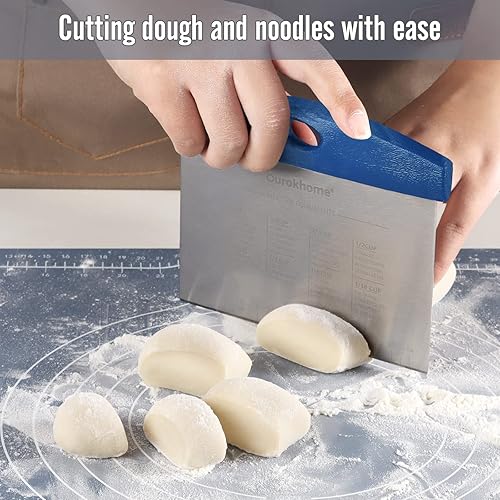 Miniatura 2 de Ourokhome - Raspador de banco de masa para repostería, rascador de plancha de acero inoxidable para hornear en cocina, apto para lavavajillas,