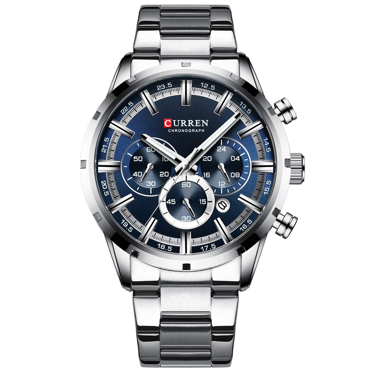 8355 Luxury Classic Business Quartz Men Watch 3ATM Waterproof Large Case Big Dial Luminous Wrist Watch Calendar Minute Second Chronograph 24-hours Three Sub-Dials Wristwatch with Alloy Strap, bracelet (B08395CMKZ) Amazon Price History, Amazon Price Tracker