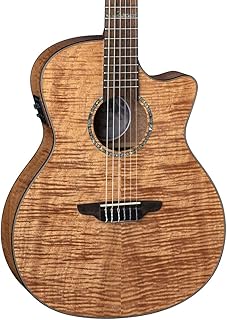 Luna Guitars High Tide Grand Concert Nylon 6 String Acoustic/Electric Guitar, Right, Mahogany (HT EXM NYL)