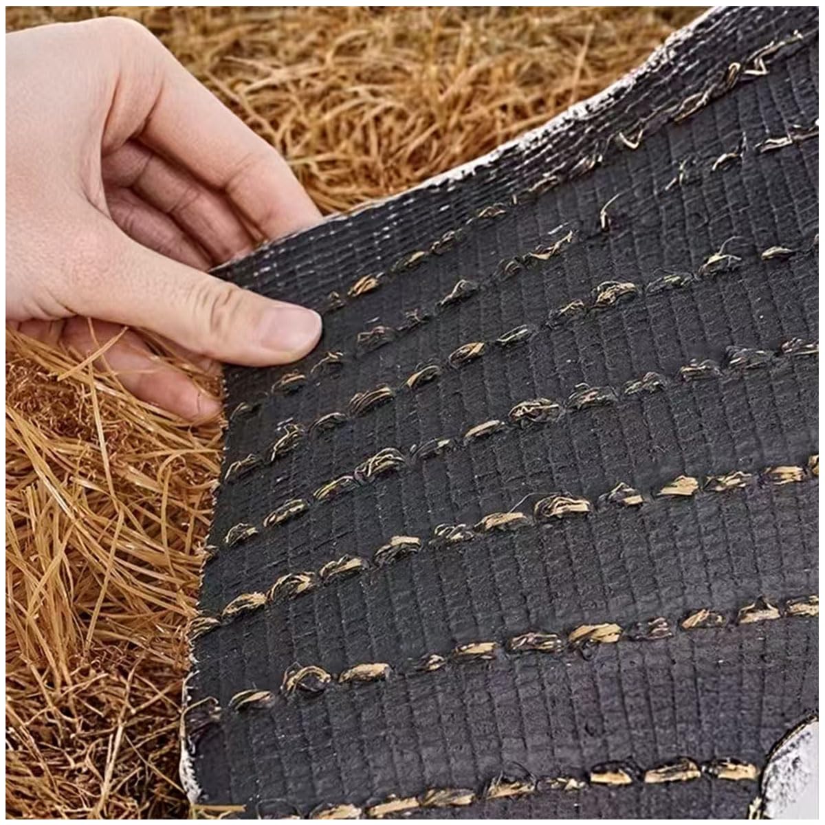 Rouleau De Chaume En Palmier Tuile De Chaume Artificielle Fausse Paille Panneau Rouleau Plastique PE Toit En Chaume Décorative Paille De Palme Ignifuge Pour L'extérieur Toit (Size:1*10m(3.2*32.8ft))