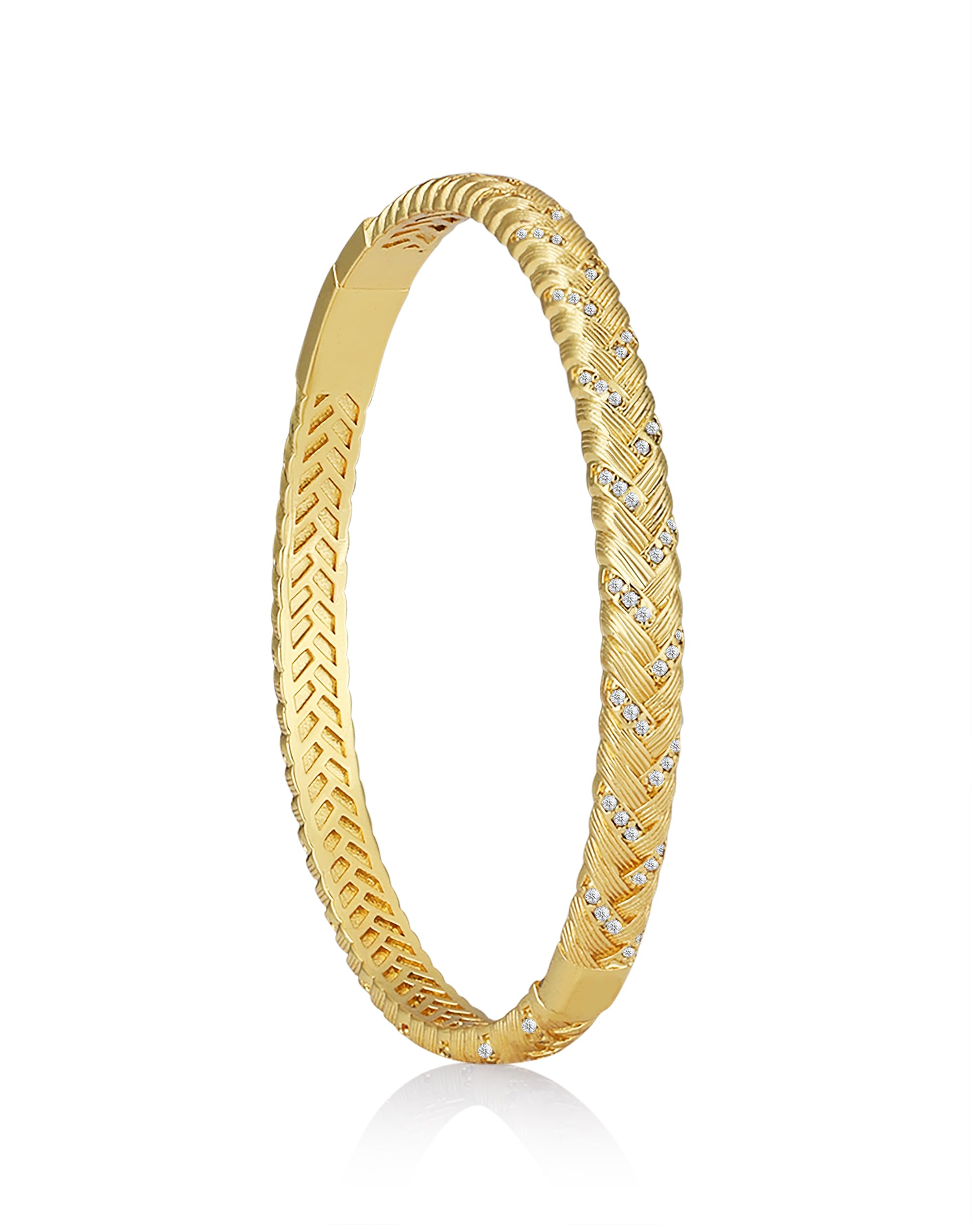 DIICRIN Gold Bangle for Women,18k Gold Plated Bracelets,Fashion Jewelry
