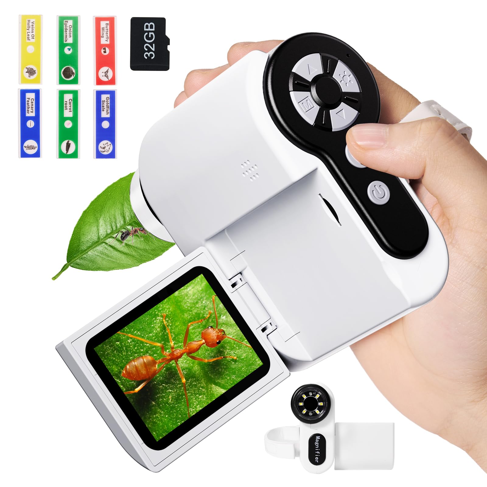 Hideal HP20 Microscope for Kids 1000X [3-in-1] [Easy and Fun] 1080P Handheld Digital Microscope, 2" Portable Pocket Microscope Miniscope, 10MP USB Mini Scope for Kids, PC View, 32GB, White (B0D2L6JS9Y) Amazon Price History, Amazon Price Tracker