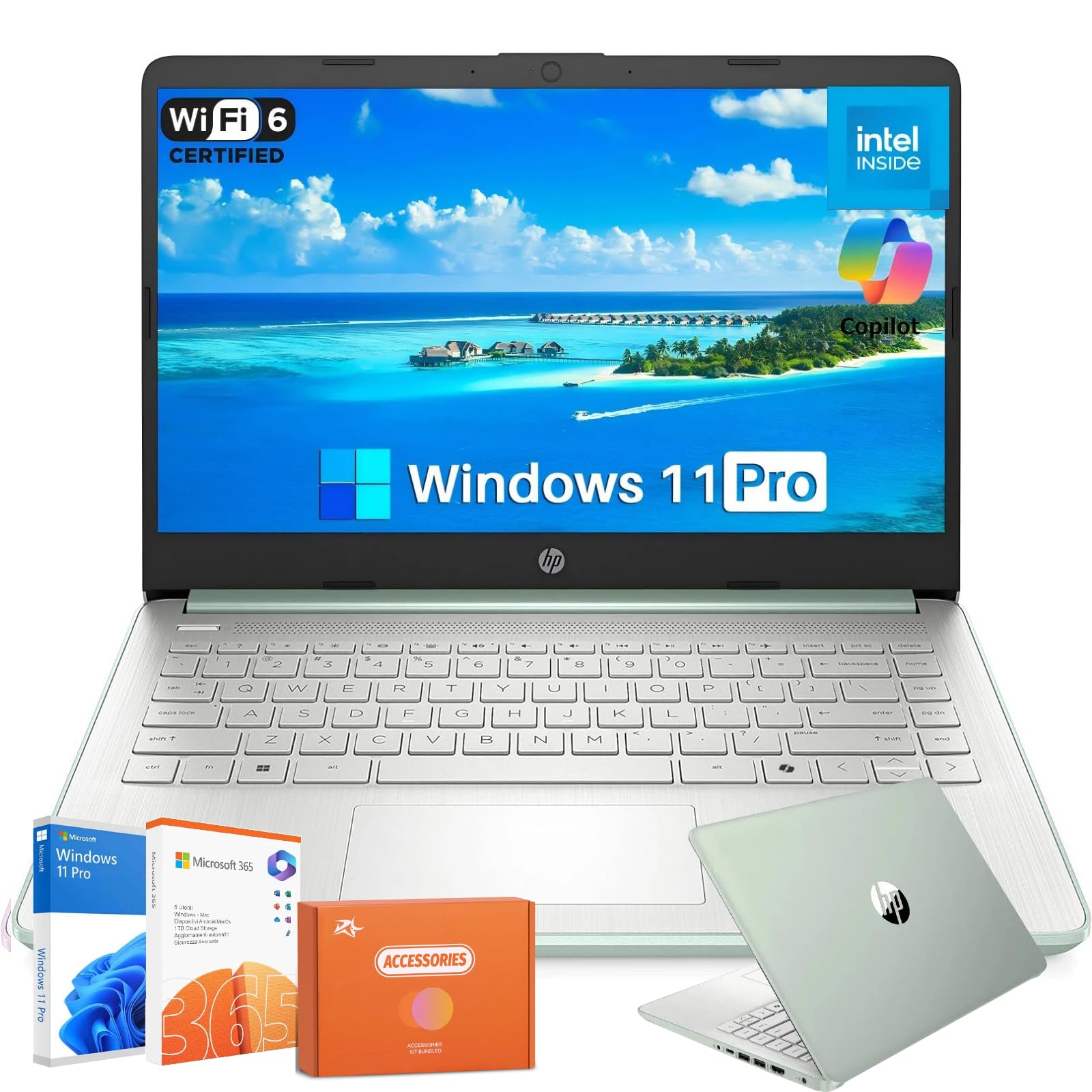 HP 2025 Student Laptop Willow Green