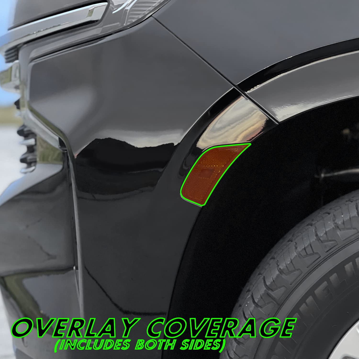 SlickMod Pre-Cut Vinyl Smoke Tint For 2021-2022 Chevy Tahoe Sidemarker - 35% Light Smoke